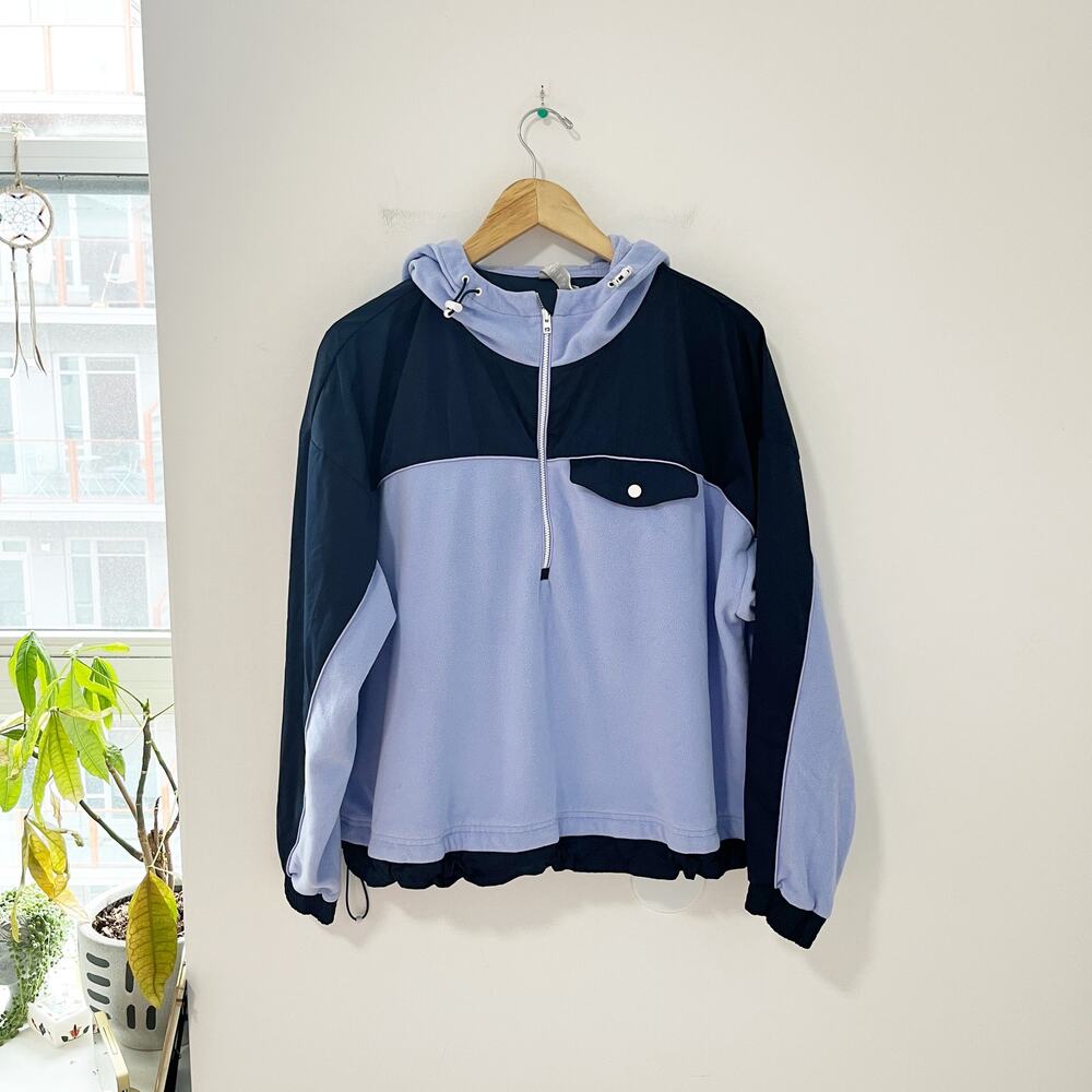 Athleta Zion MicroFleece Two Toned Blue Sweatshirt Size Large